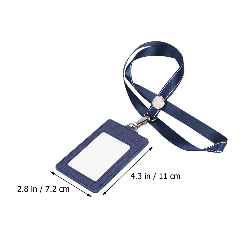 

3pcs Pu Badge Holder Card Sleeve Waterproof Id Card Cover For Bus Cards Name Tags Detachable Lanyard Multifunction Tag