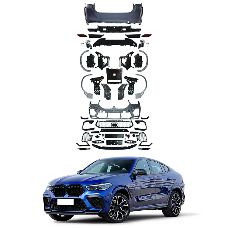 

Upgrade Modification KitPP Material Body Kit For BMWS X6 G06 Upgrade To X6M Bodykit With Front Rear Bumper Spoiler Side Skirts C