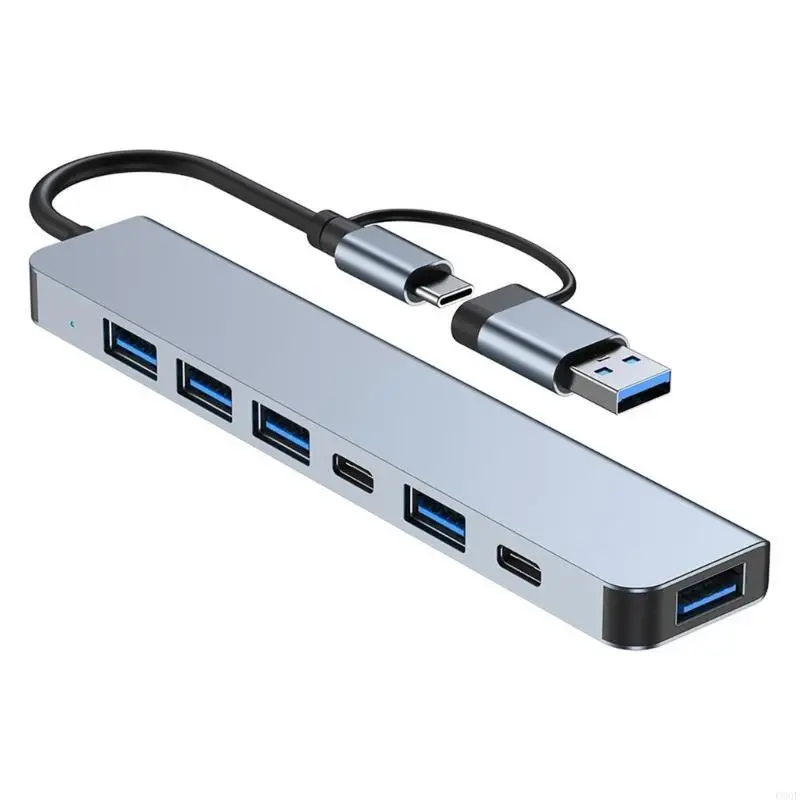 C90F Tipo C/USB a USB Adaptador multipuerto Convertidor extensor tipo C aluminio
