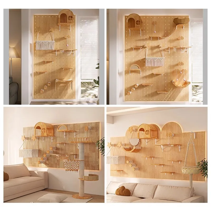 

Скайпарк No. 6, каркас для лазания из цельного дерева, маленькая квартира, кошачья лестница, доска с отверстиями, сделай сам, кошачье гнездо, космическая капсула, стойка для кошек