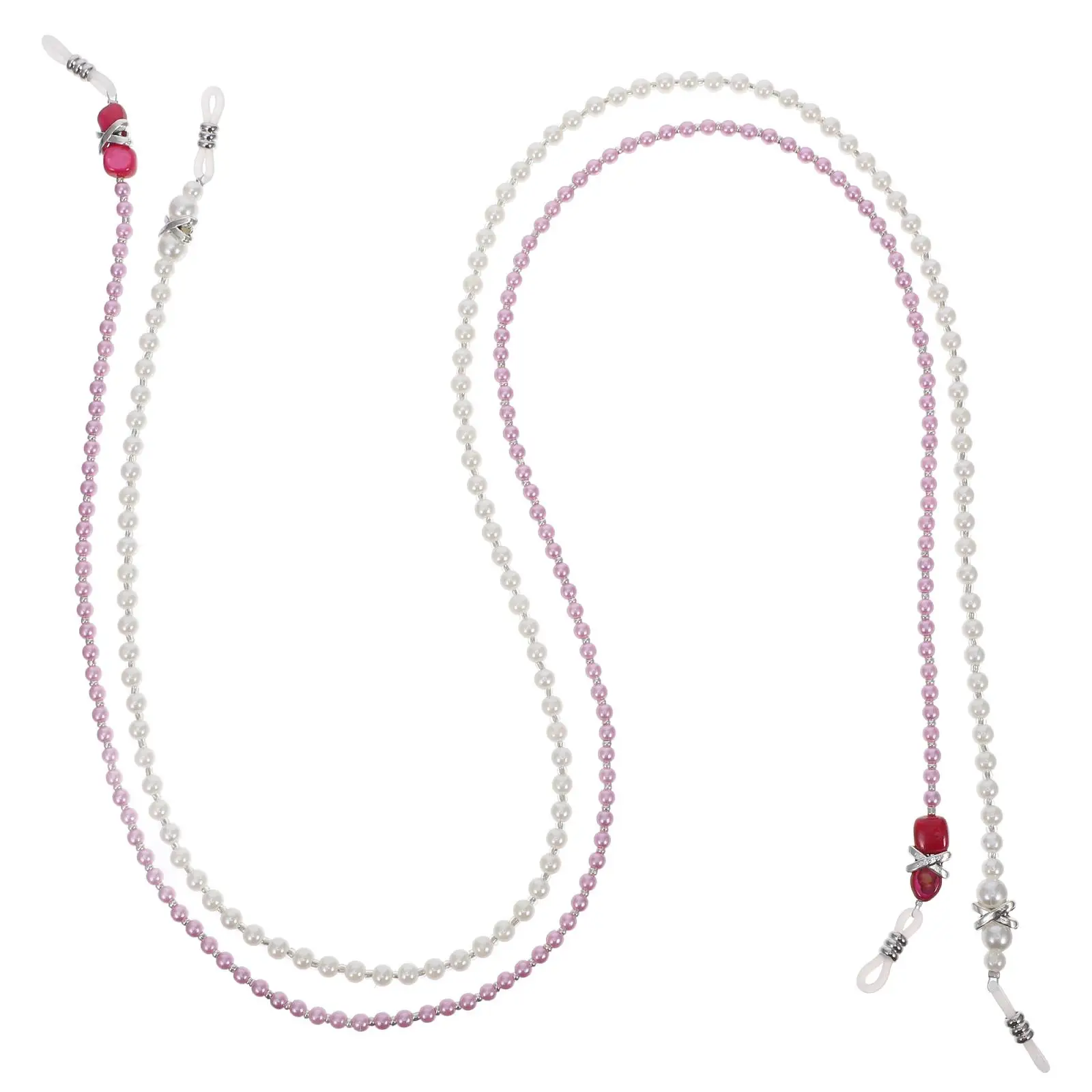 

2Pcs Non slip Beaded Glasses Chain Women Eye Straps Anti fall Safety Cord Lanyard Compatibility Occasions Labor