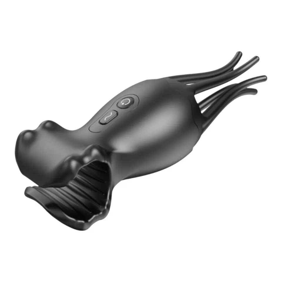 Male Sex Toys Tentacle Shaped Penis Vibrator 10 Vibrating 360 Wrapping for Glans Clit Nipple Stimulation Handheld Adult Toys