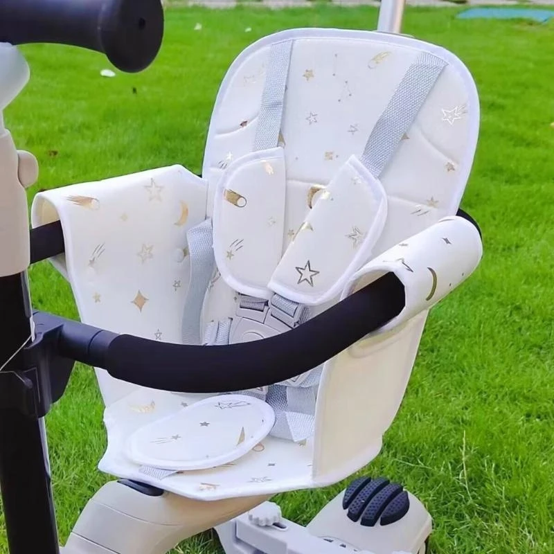 

Breathable Baby Strollers Pad with Safety Belt Universal High Back Sitting Cushion Enjoy Comfort for Prams 24BE