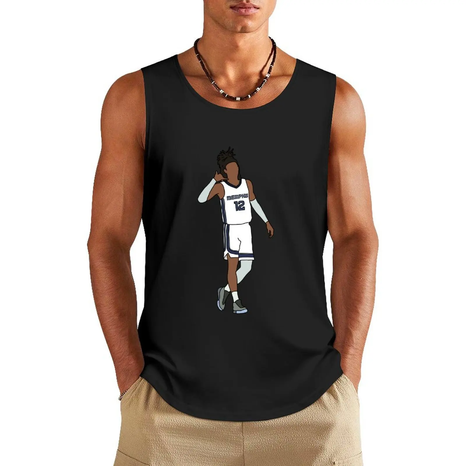 Ja Morant Tank Top chaleco de entrenamiento peso tops Hombre camisa sin mangas