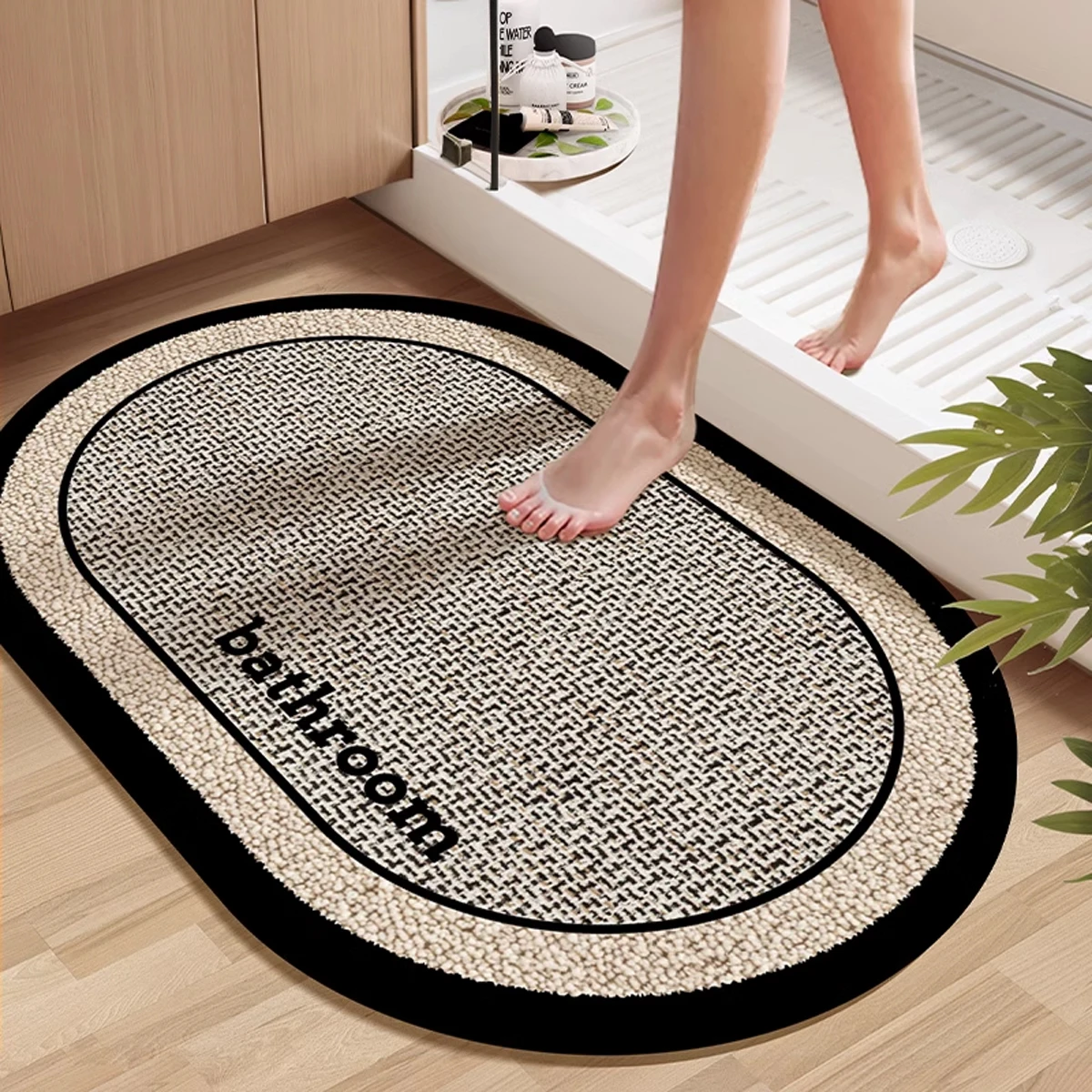 

Bathroom Carpet Absorbent Floor Mat Diatom Mud Bath Shower Area Non-slip Foot Mats Beige Home Decoration Rug for Toilet 욕실 카펫