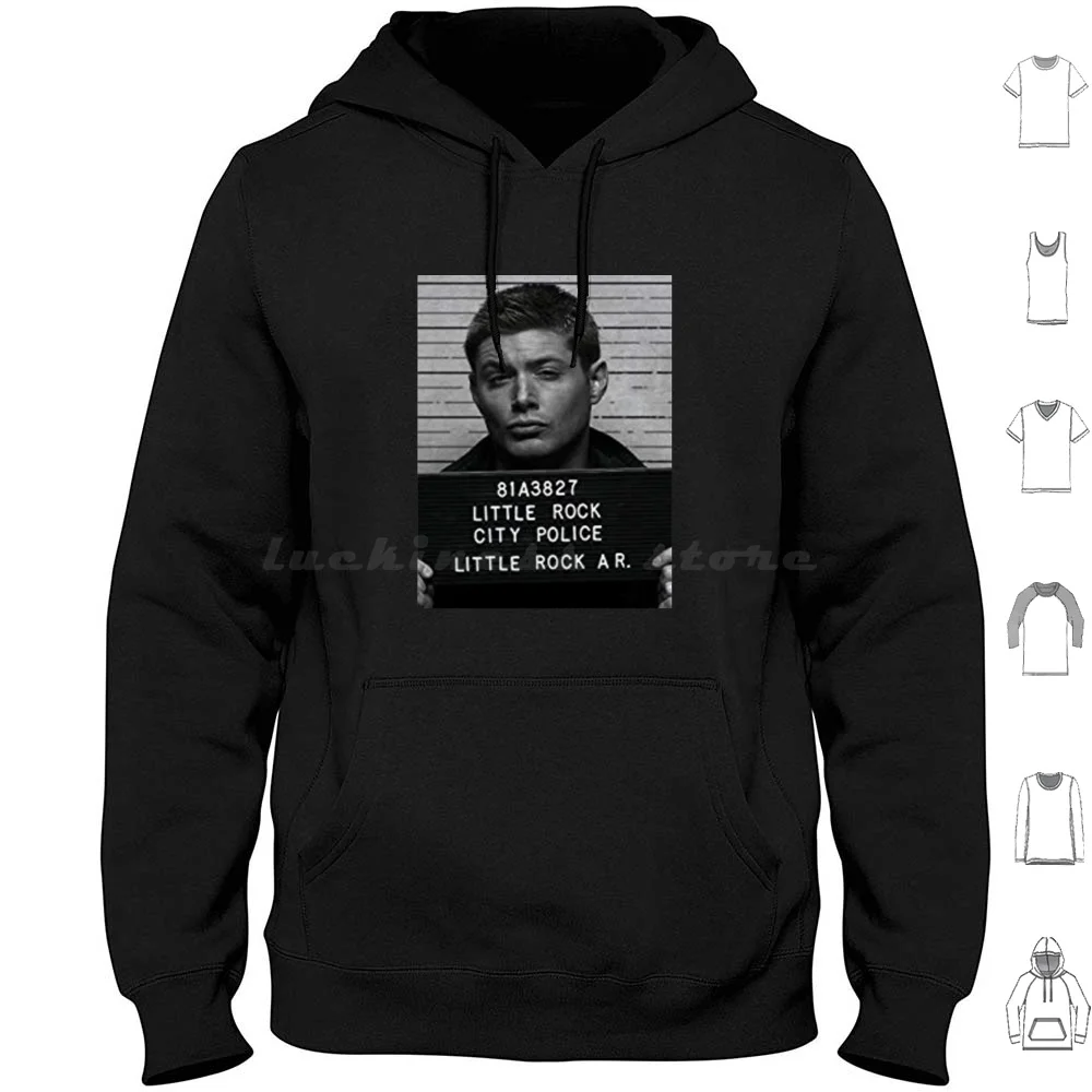 Classic Dean Winchester Mugshot Tv Hoodie Cotton Long Sleeve Dean Winchester Mugshot Supernatural Spn Dean Winchester Sam