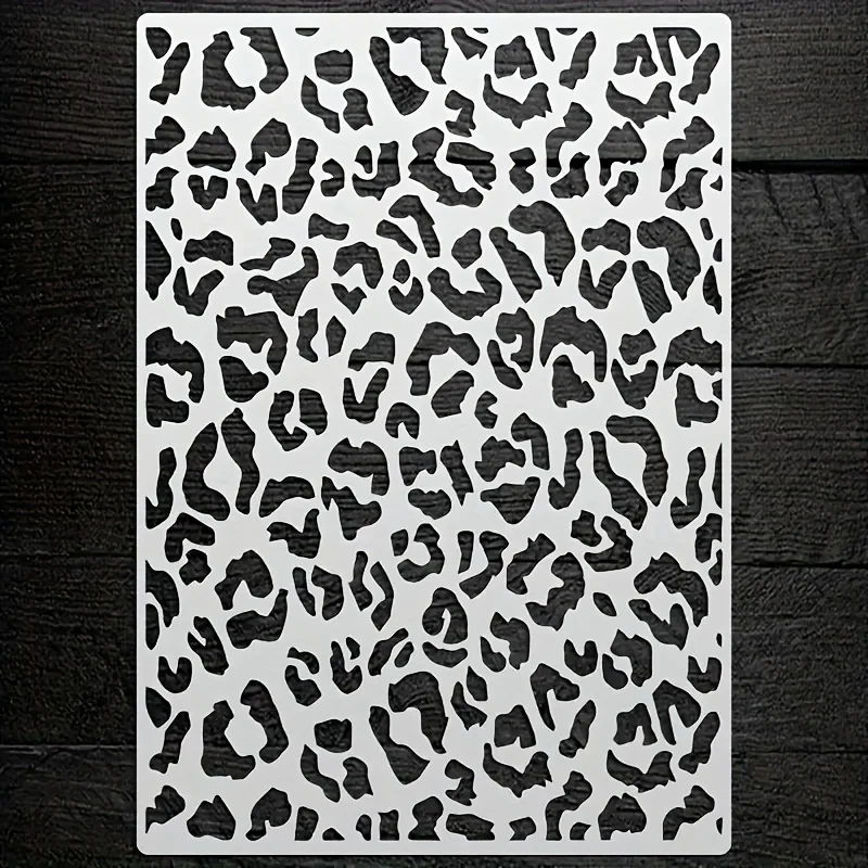 A4 29 * 21 cm Leopardenmuster DIY Schablonen Wandmalerei Sammelalbum Färbung Prägung Album Dekorative Papierkarte Vorlage, Wand