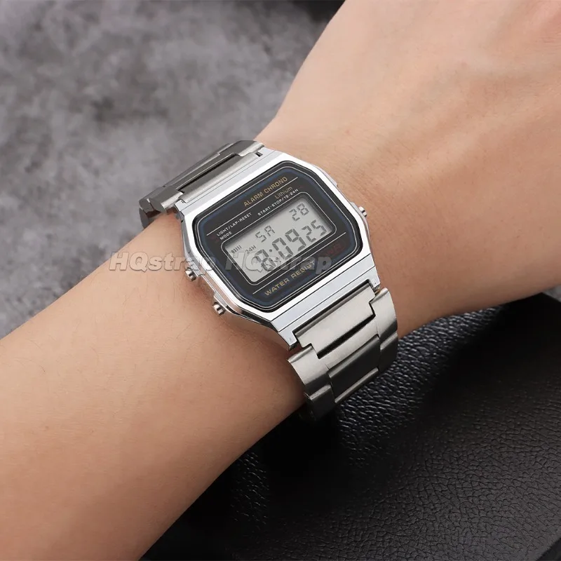 Für Casio Metall-Uhrenarmband 18mm für AE1200/1300 F-91W F84 F105/108/218 A158W/168 Edelstahl Sicherheits-Faltschließe Uhrenarmband – Detail 11
