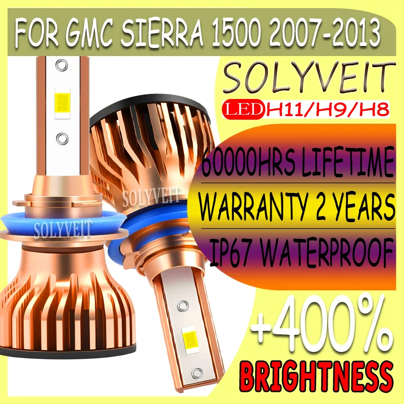 

Стабильное освещение на грубых дорогах, водонепроницаемое долговечное светодиодное ближнее освещение H11 для GMC Sierra 1500 2007 2008 2009 2010 2011 2012 2013