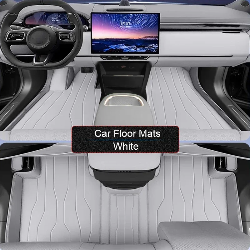 

Custom Nappa Leather Anti-Slip Car Foot Protect Mat Auto Luxury Waterproof Floor Pad Interior Accessory For ZEEKR X 2023-Present