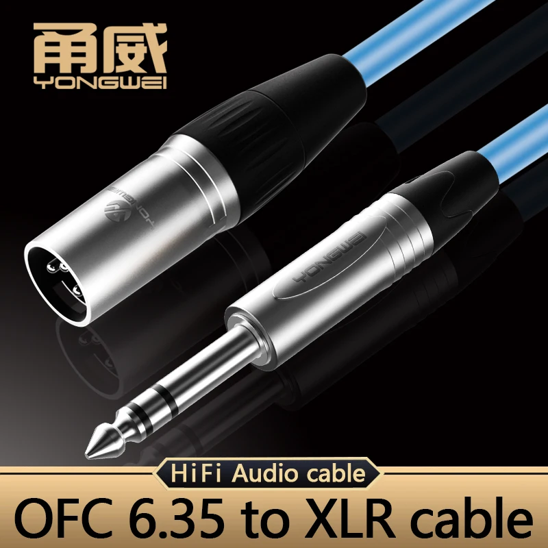 

YONGWEI Cable de Audio estéreo HIFI de 6.5mm a XLR, conector OFC 6.35, mezclador, amplificador de potencia, Balance de sonido