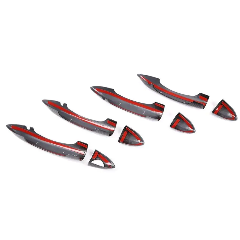 8Pcs Car Side Door Handle Trim Trim Stickers For Alfa Romeo Giulia 2017-2020 With Holes-A28K