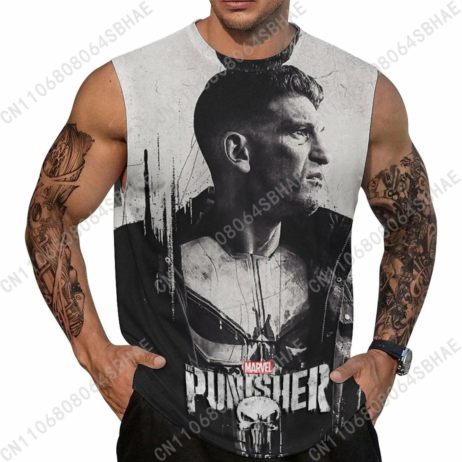 

Marvel The Punisher Custom Men's Sleeveless Shirt Personalized Tank Top Wear Summer Vest Tops Men Daily Use Cosplay