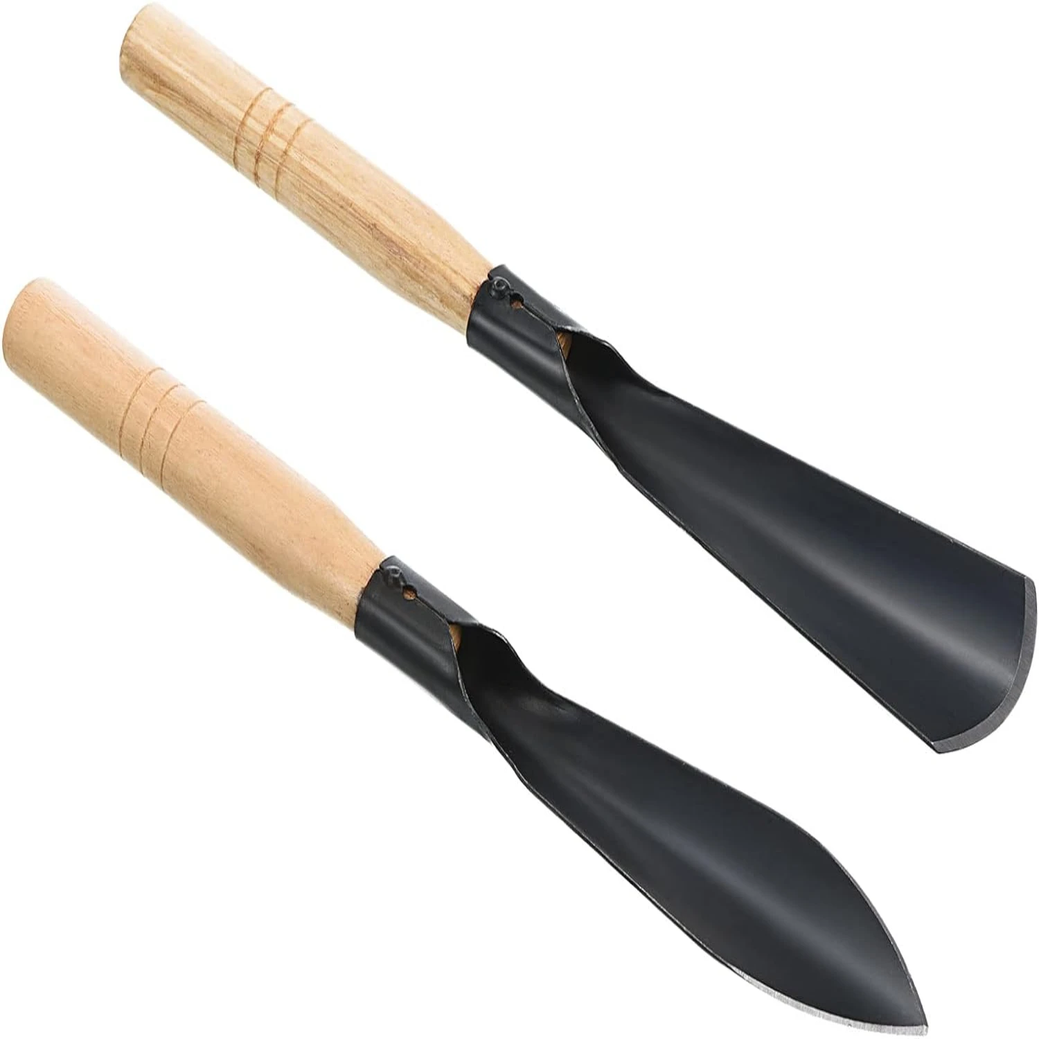 Efficient and Sturdy 2-Piece Small Hand Trowel Set with Wooden Handle - Essential Garden Shovel Tool for Effortless Planting and