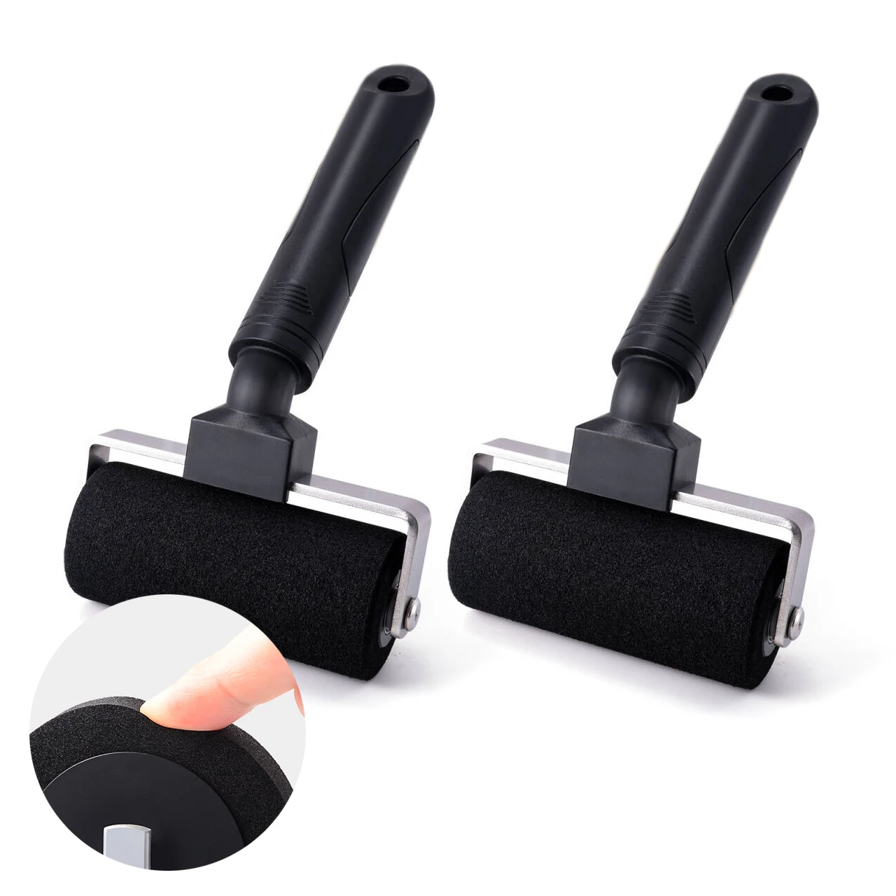 

FOSHIO No-Scratch Sponge Wheel Roller Squeegee Carbon Fiber Film Vinyl Applicator Install Car Wrap Wallpaper Tint Tool 2pcs/Pack