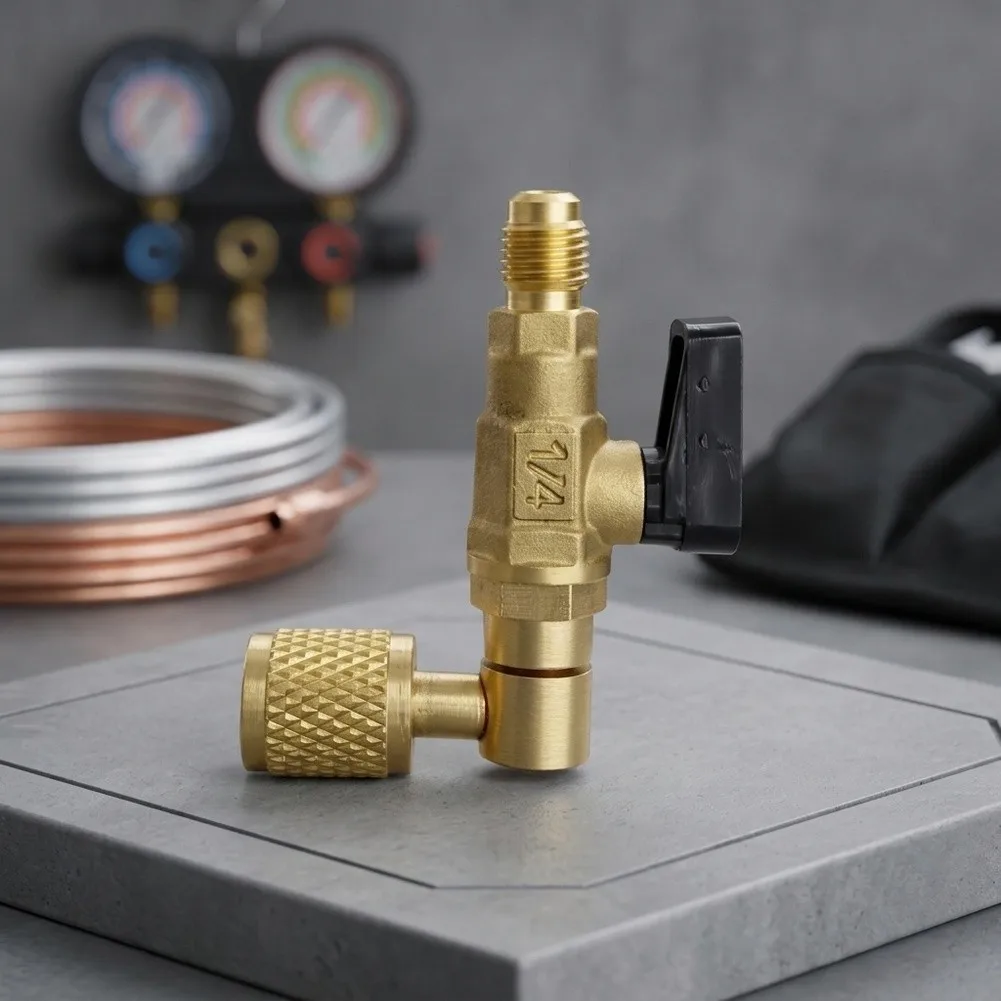 For Leak Testing Brass Ball Valve 6.5*4cm High Durability Brass Leak Prevention Design For Residential HVAC Units