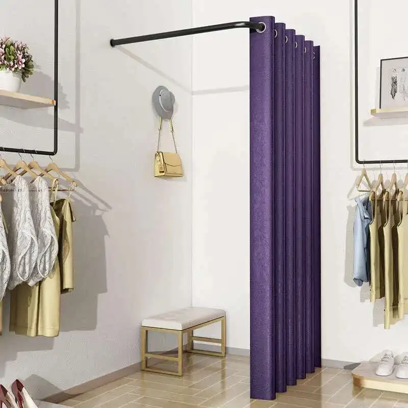 

Clothing Store Clothes Hangers Fitting Room Clothes Racks Simple Carry Dressing Room Hanger L-shaped Wall Track Partition Hanger