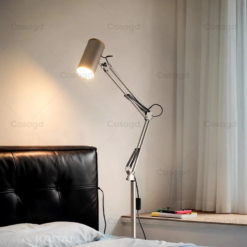 Rocker arm floor lamp Adjustable eye protection lamp Bedroom study reading desk lamp