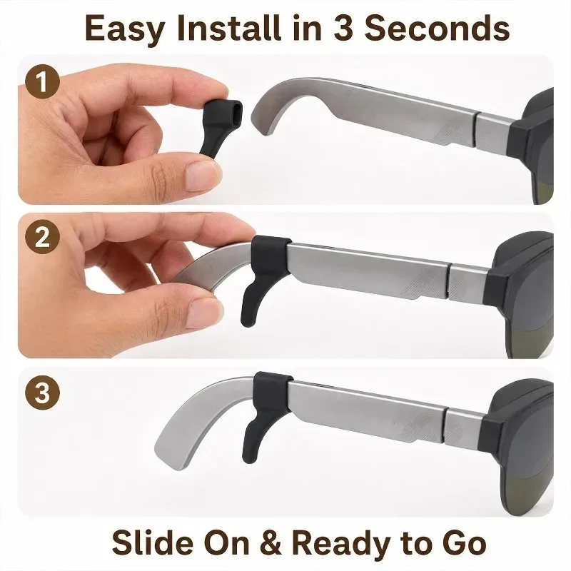 Soft Silicone Glasses Ear Grips for AI Smart Glasses Anti Slip Eyeglass Retainers Comfortable Temple Tip Holders Fit for Sports
