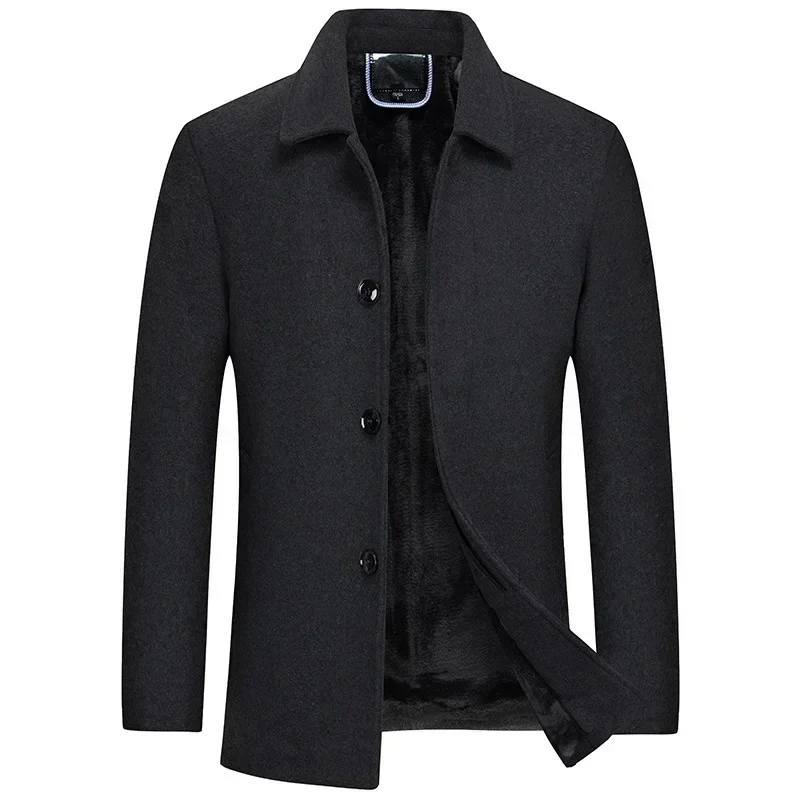 New Winter Men Wool Blends Cashmere Trench Coats Man Fleece Warm Winter Coats High Quality Male Business Casual Wool Blends 4XL