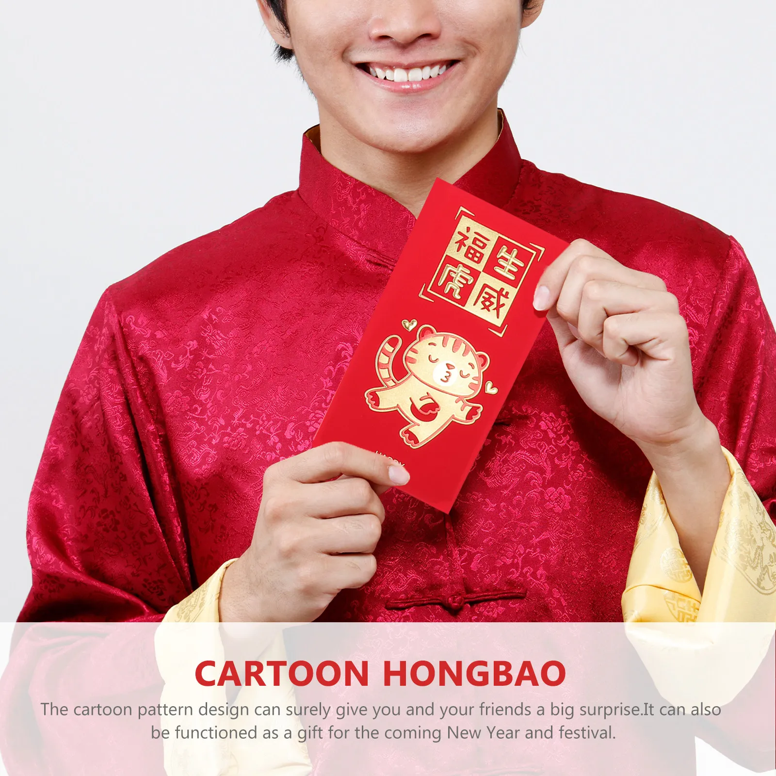 

48 шт. красных конвертов для китайского Нового года, креативные денежные пакеты с ярким праздничным дизайном для подарков на Весенний фестиваль, декоративные, на удачу