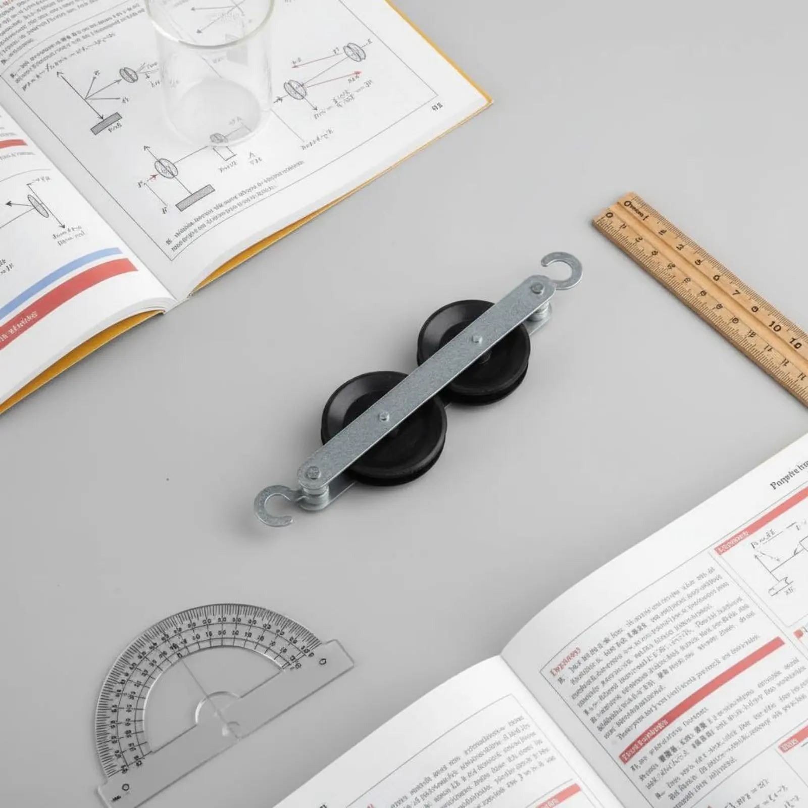 Science Demonstration Pulley Set Metal Frame Mechanics Demonstration Pulley Block and Tackle System Stable Design