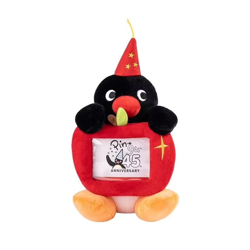 Nowa Lalka Pingu Okazja 45. Rocznica Ramka na Zdjęcia Oryginalna Urocza Pluszowa Lalka Pingwin Wypchana Zabawka Uśmiechnięte Oczy Tort Pluszowa Zabawka Prezent Zabawka