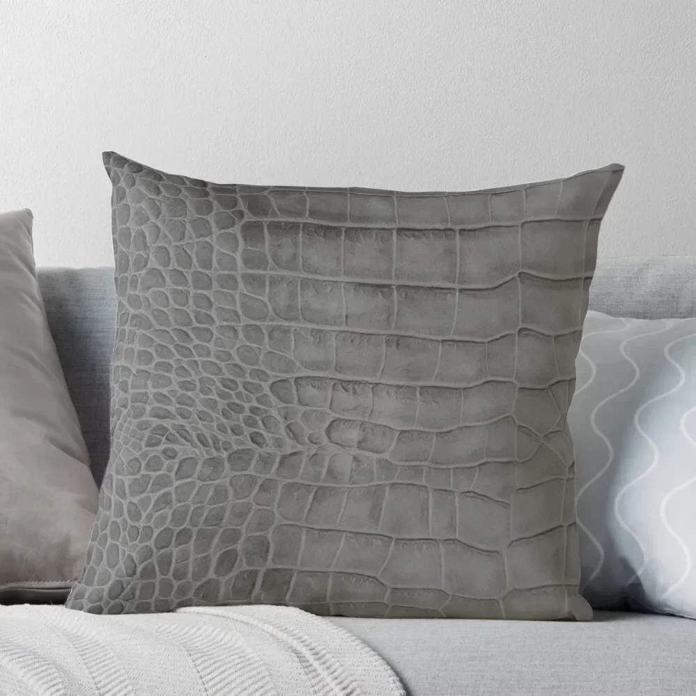 

Croco leather effect (grey) Throw Pillow Decorative pillowcase Christmas s Covers sleeping pillows pillow