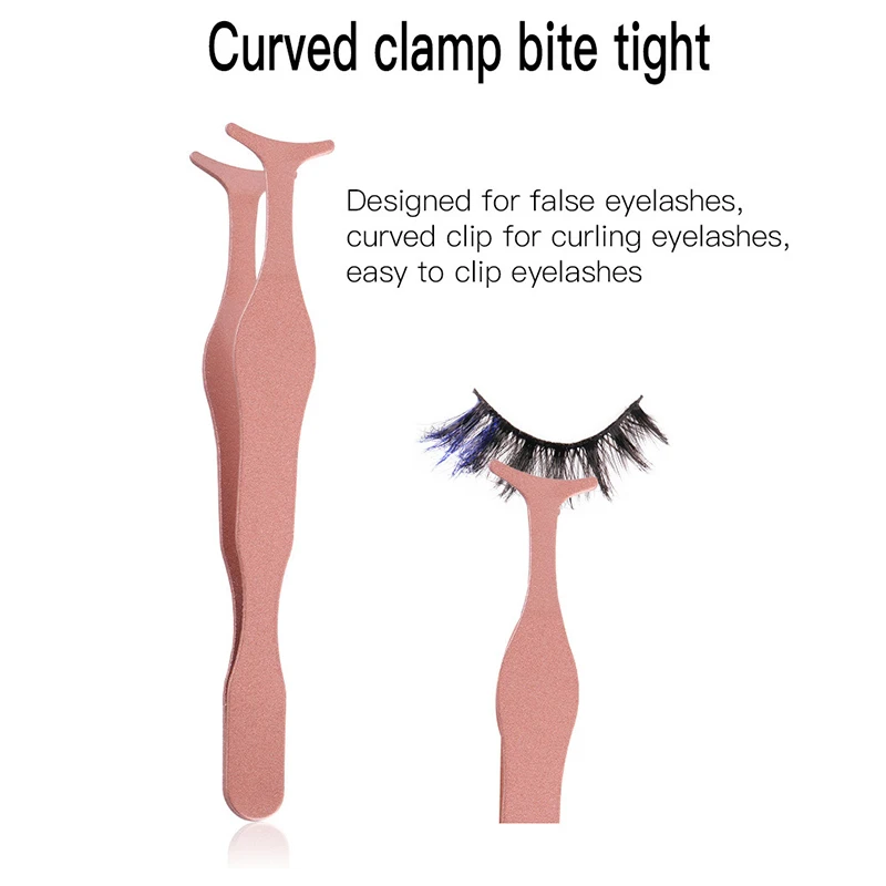 스테인리스 스틸 인조 속눈썹 트위저 어플리케이터, 속눈썹 익스텐션, 컬러 니퍼 클립 클램프, 메이크업 도구, 1 개