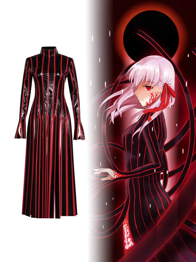 

Matou Sakura Cosplay Game Fate Stay Night Costume Woman Stripe Dress Matou Sakura Uniform Suit Halloween Outfit for Women