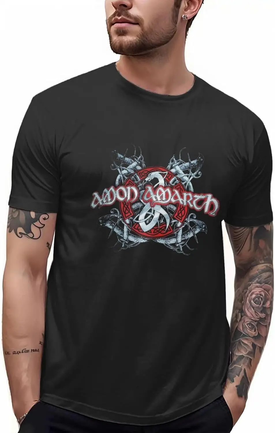 Amon Rock Amarth Metal Band T Shirt Men's Fashion Tee Cotton Loose Short Sleeves Tops