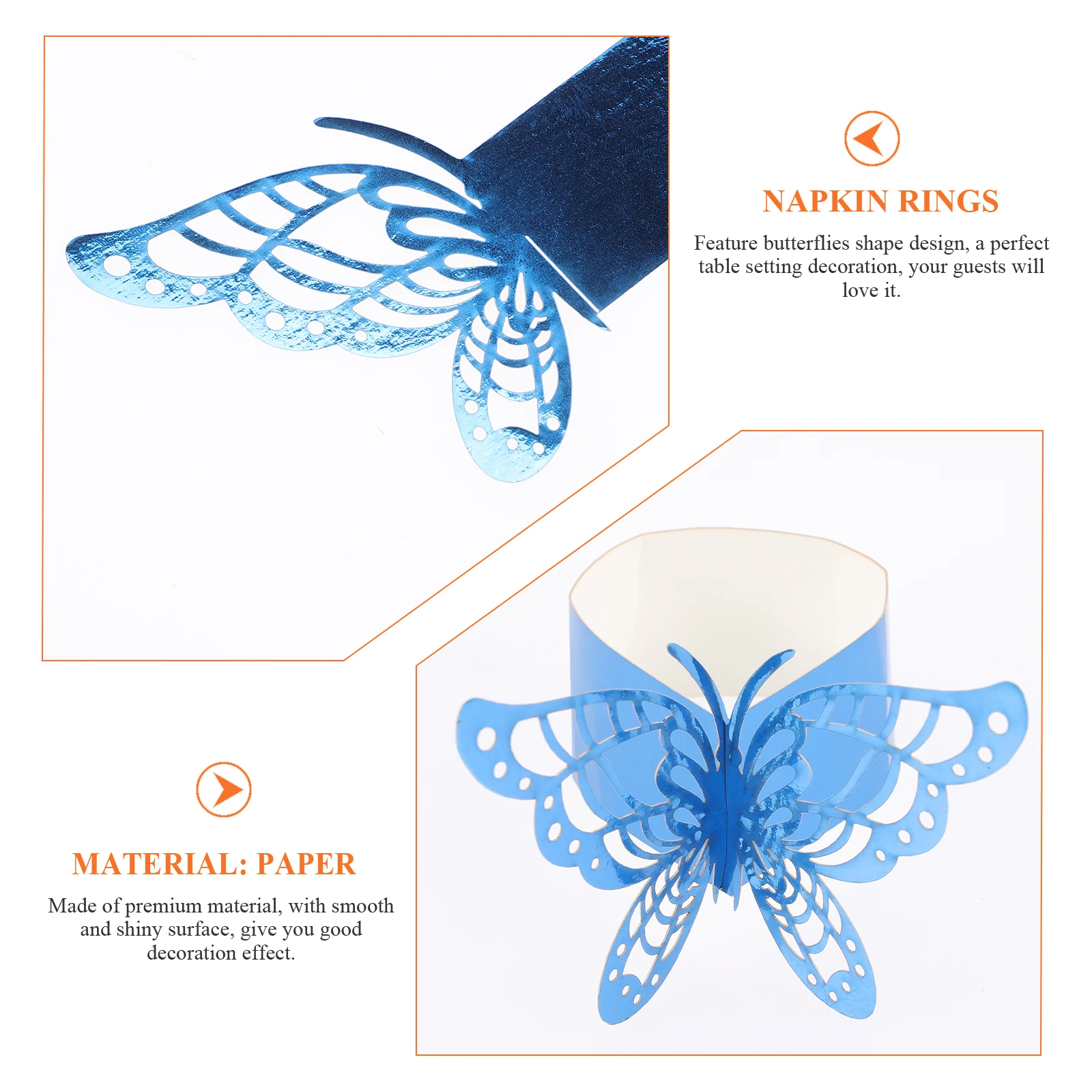 

50pcs Napkin Rings Disposable Paper Rustic Banquet Wedding Decoration Glossy Elegant Table Accessories