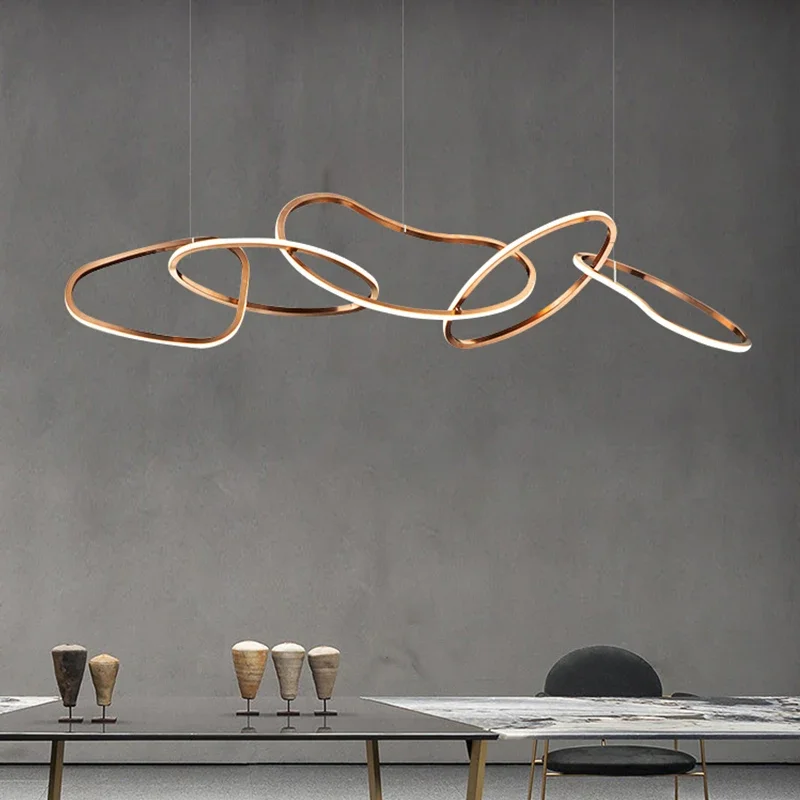 

Modern Circle LED Ring interlocking Gold chandelier Lighting,Suspension Luminaire Lampen Home Decor Indoor for restaurant