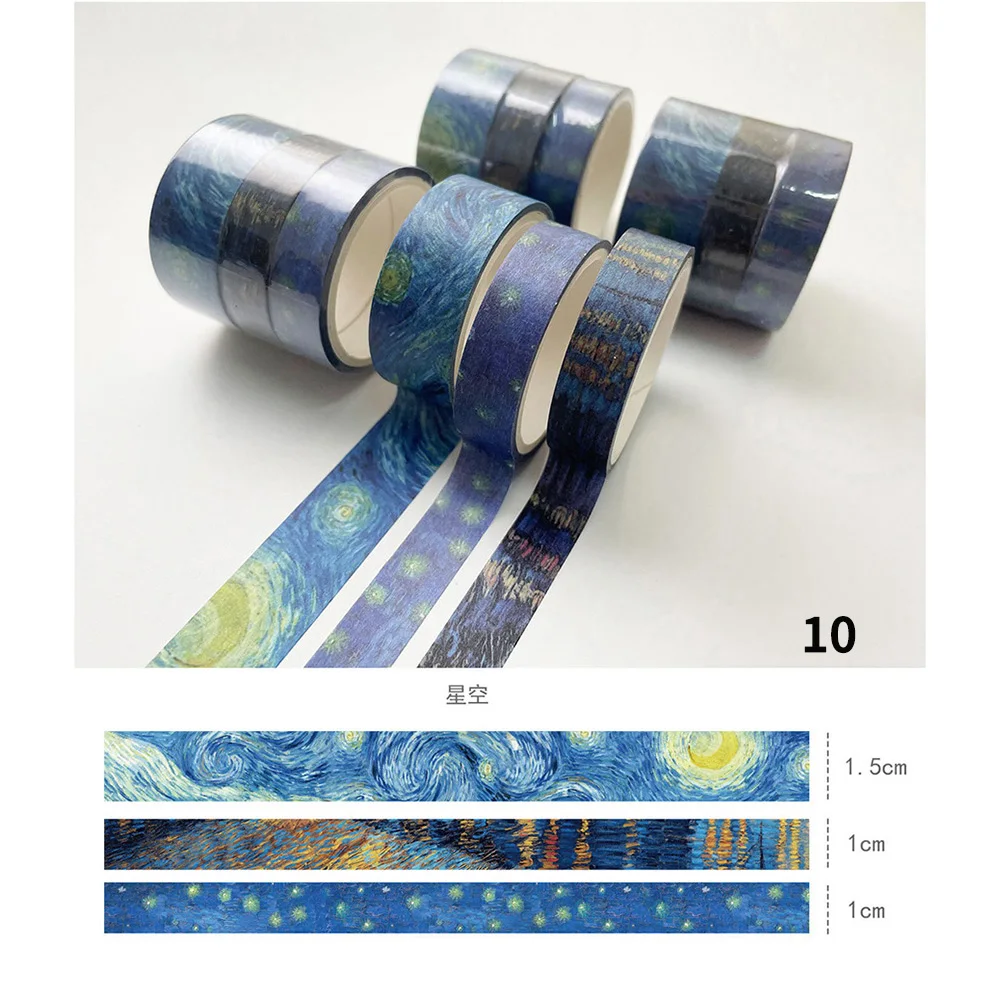 3Roll/lot Washi Tape Vintage Starry sky Art Decorative Adhesive Tape Diy masking tape Scrapbooking Sticker Label Stationery