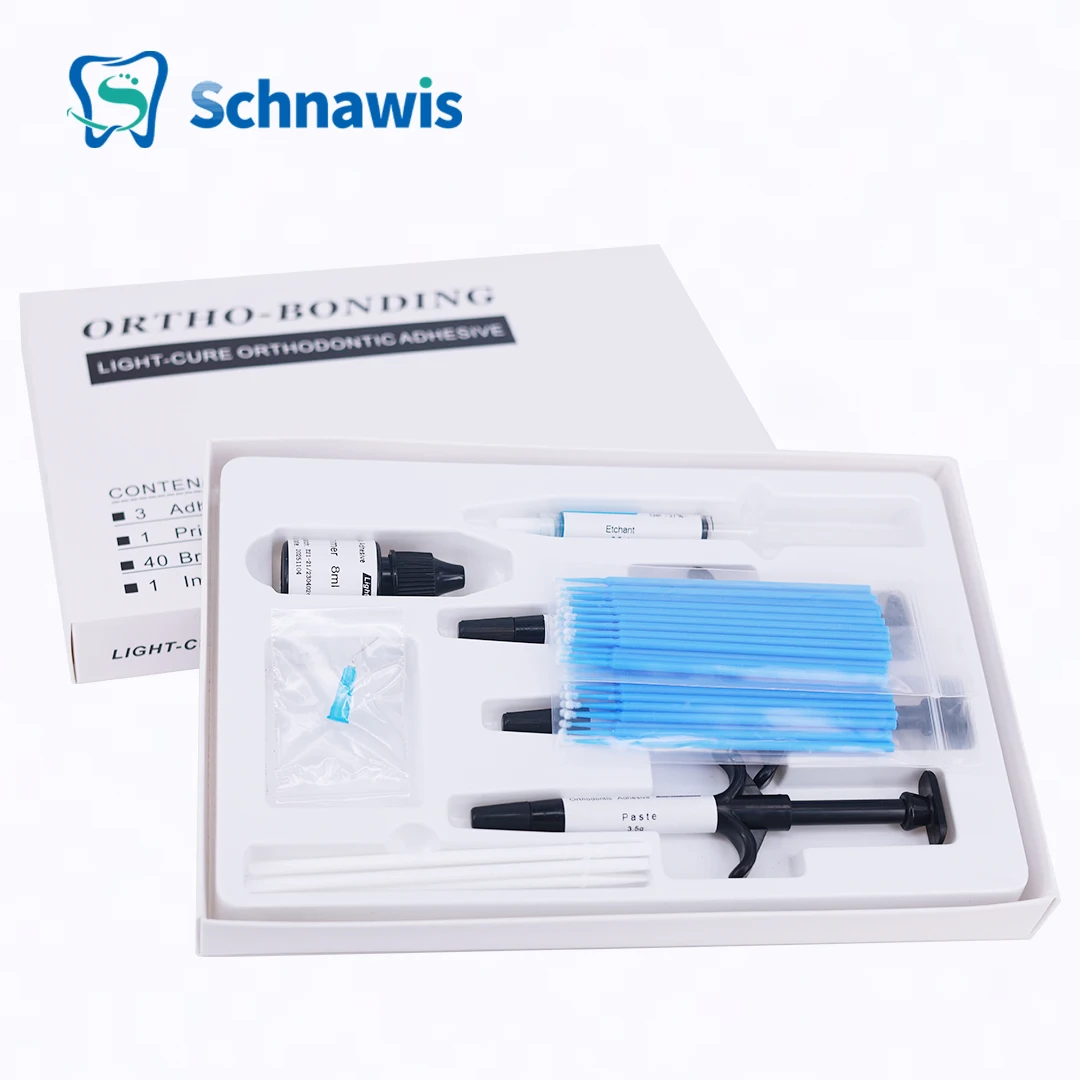 Dental Orthodontic Light-cure Adhesive Full Kit Adhesive Bondable Glue Bonding Brackets Buccal Tube Braces Bonding System