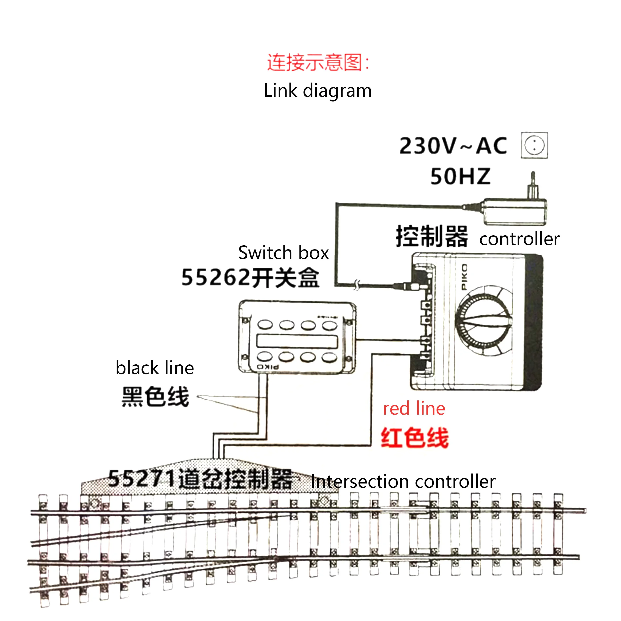 

1/87 HO Train model accessories WLLeft turn track model 55220 (L239mm Fork angle 15 °)