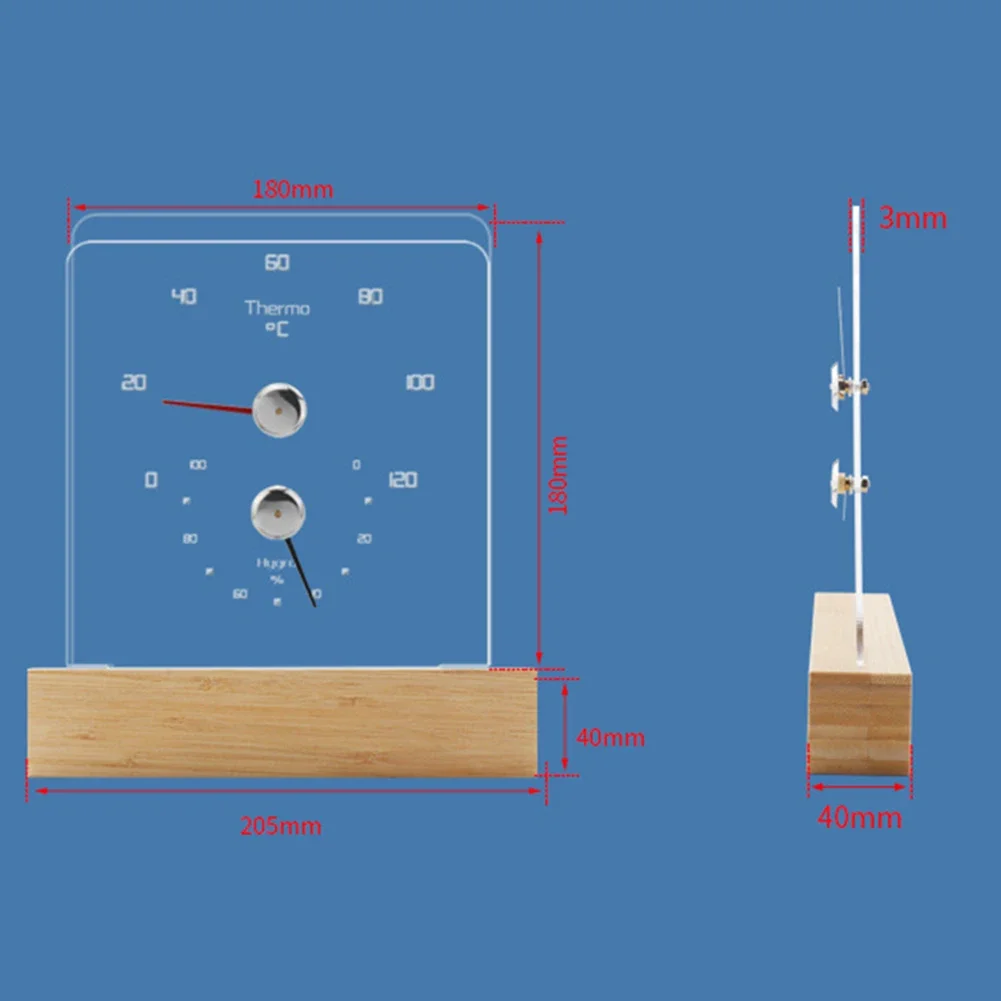 Sauna Room Thermometer And Hygrometer Wall Mounted Large Screen Mechanical For Home School Office Living Room Decoration