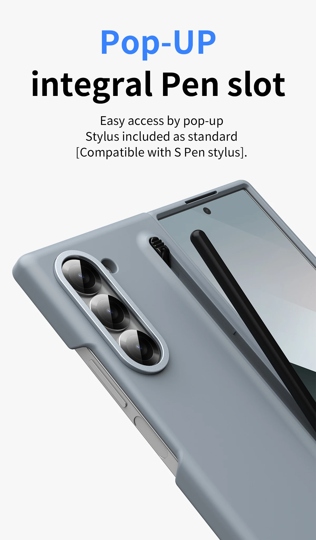 Suitable for Samsung Galaxy Z-Fold6/Fold5/Fold4/Fold3 New Folding Skin-Feel Mobile Phone Case with Stylus Compatible with S Pen view 4