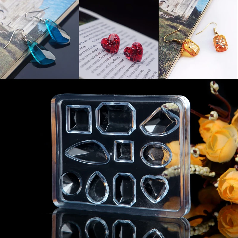 Handmade Necklace Pendant Earring Silicone Molds Geometric Jewelry Making Mold Keychain Epoxy Resin Molds DIY Ornament