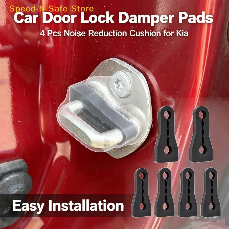 4Pcs Universal Car Door Lock Damper Buffer No Drilling Noise Cancelling Seal Gasket for Car Accessory Upgrade 2004-2024