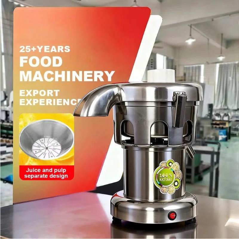 High-yield electric orange and fruit juice extractor for commercial use