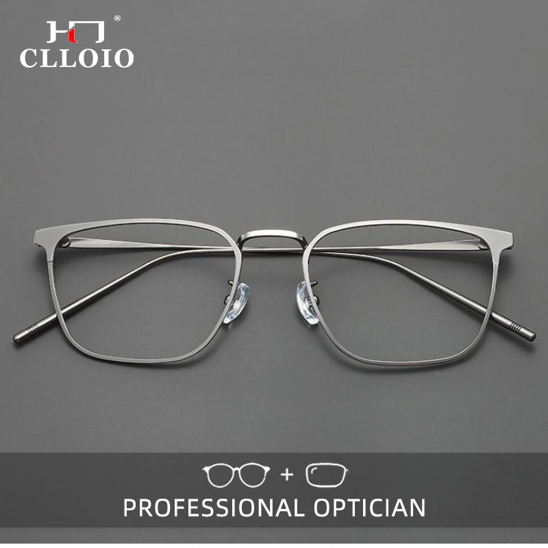 

CLLOIO Business Retro Square Frame Myopia Glasses Men Optical Prescription Customized Reading Glasses Farsightedness Eyeglasses