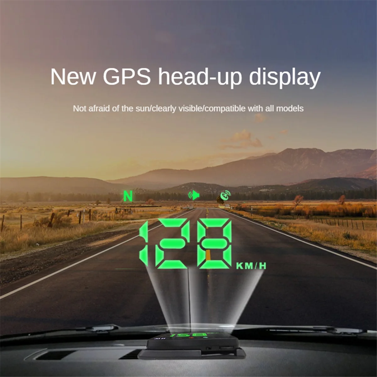 HUD Up Display Car GPS Speedometer Windshield Projector Universal Suitable for All Cars Pickup Truck Speed Alert