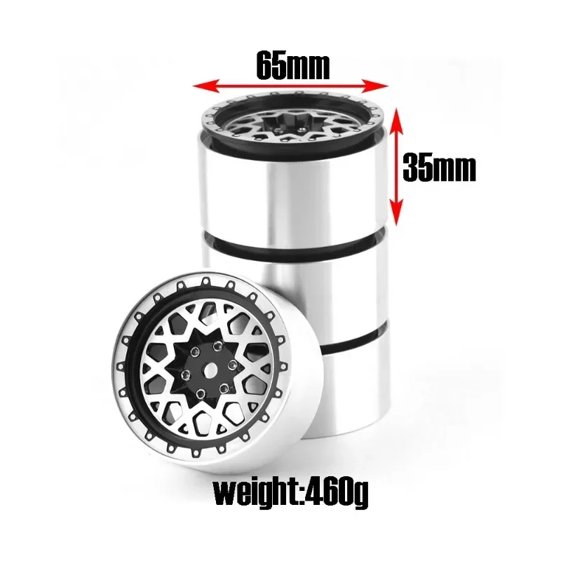 

1:10 Scale Aluminum Alloy Metal Wheel Hub For Crawling Car Easy Control 2.2 Inch Wheel Rim Lock Universal Fit Remote Control Toy