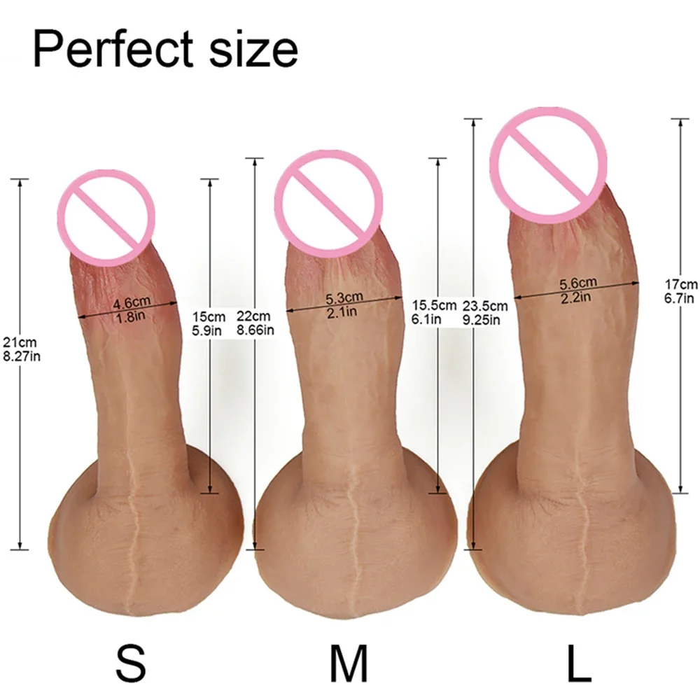 Realistic Phallus Soft Dildo Female Strapon Silicone Big Penis With Strong Suction Cup Masturbators Anal Sex Toys For Adults XXX