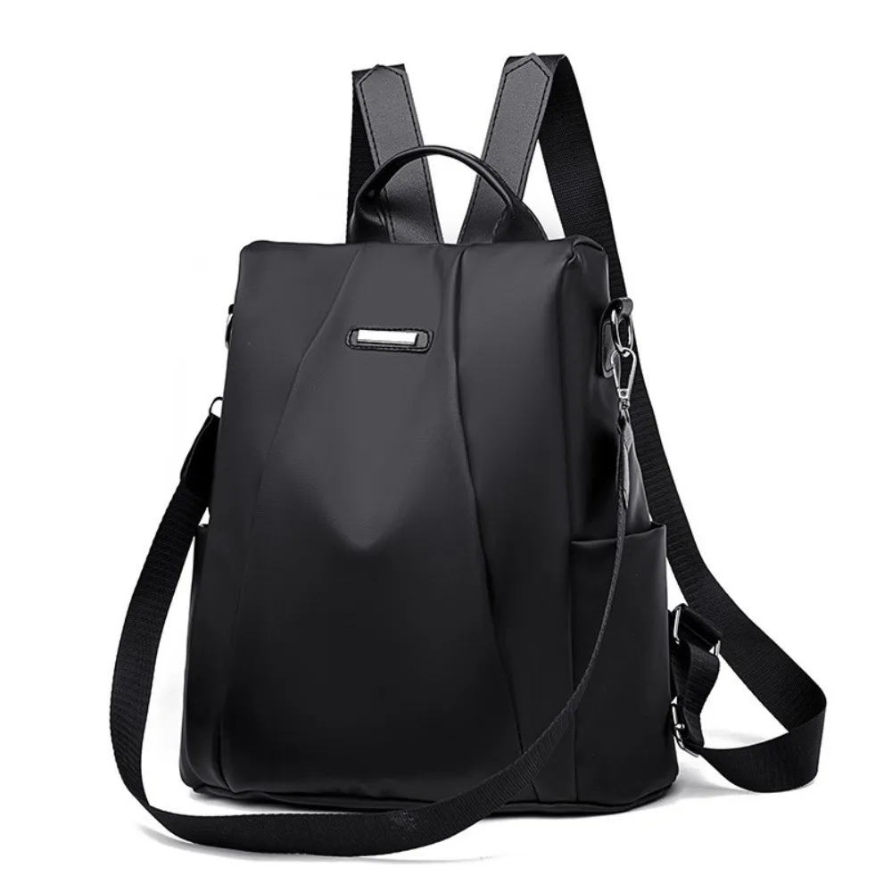 

Fashion Travel Backpack Anti-theft Solid Color College Students Schoolbag Detachable Shoulder Strap Oxford Cloth