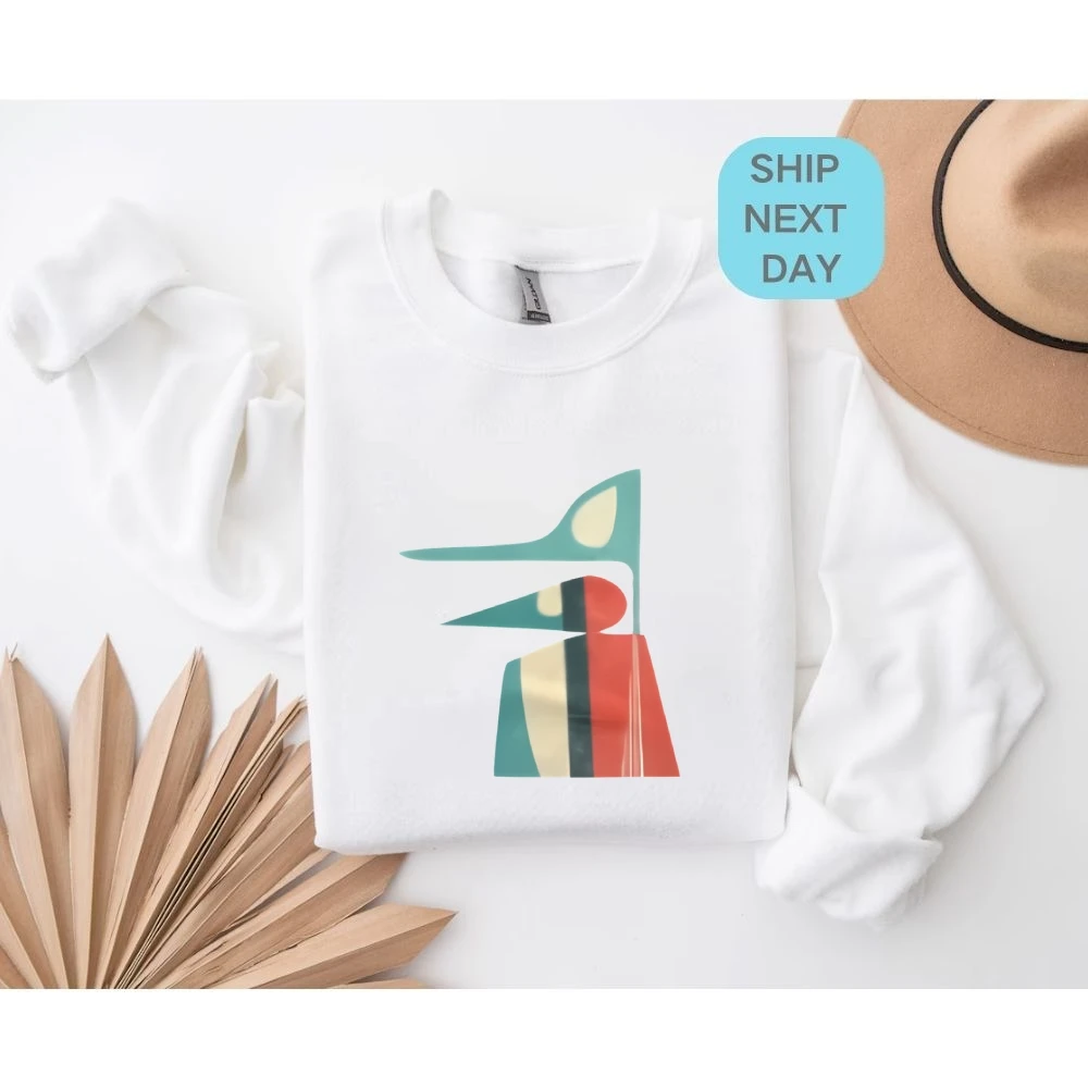 سويت شيرت ثعلب تجريدي، جرافيك فني حديث، خريف وشتاء، كاجوال فضفاض بأكمام طويلة، فريد من نوعه، أنيق، ملابس يومية، ملابس علوية من القماش