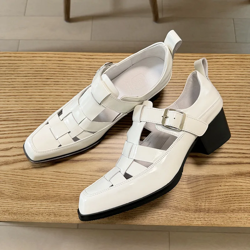 

5 Cm Height Mens Sandals Luxury Genuine Leather Handmade Comfortable Hollow Breathable Summer Office Social Shoes High Heels Man