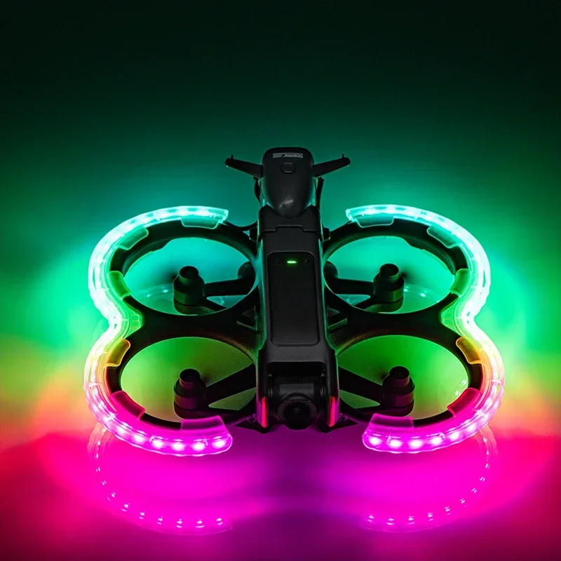 For DJI Avata 2 LED Propeller Guard Protector Rechargeable Luminous Anti-collision Ring Propellers Protective Bumper