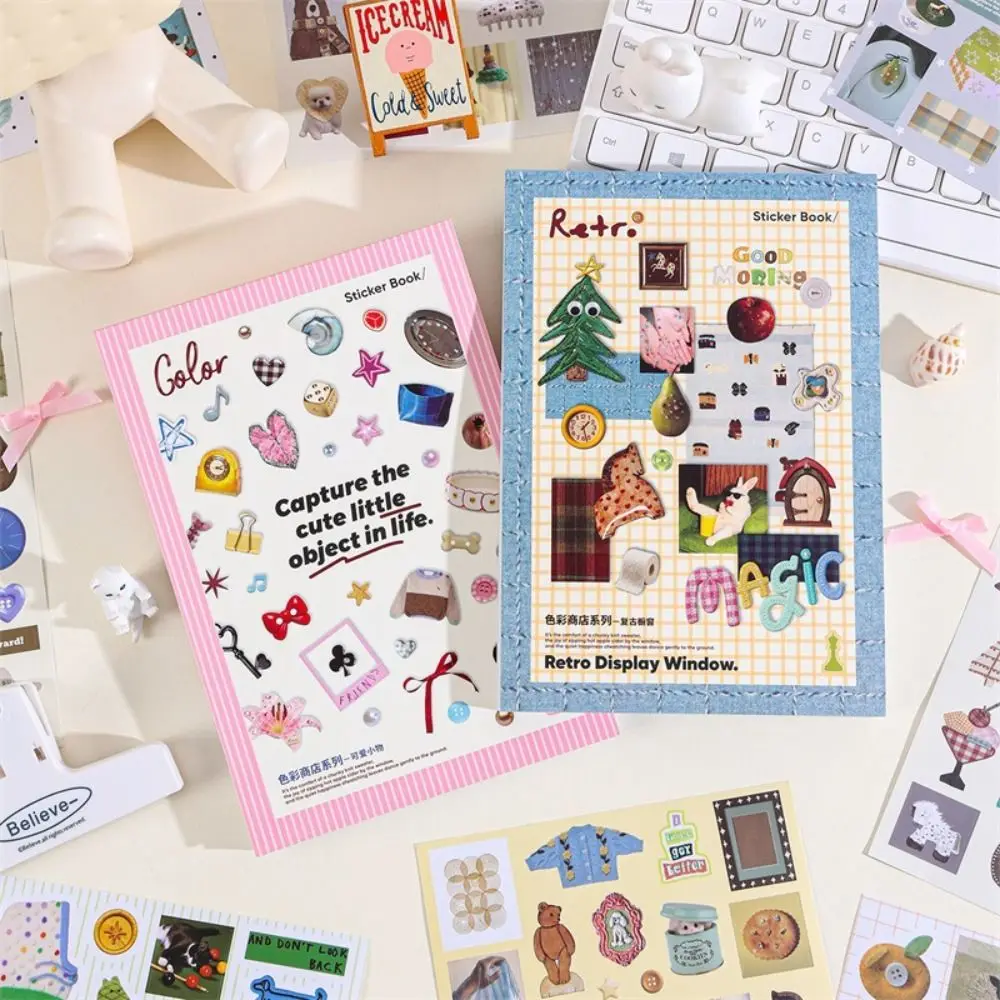 

New 50 Sheets Sticker Book a5 Colorful Store Series Scrapbook Sticker DIY Gift Material Decorative Stickers Journal Decoration